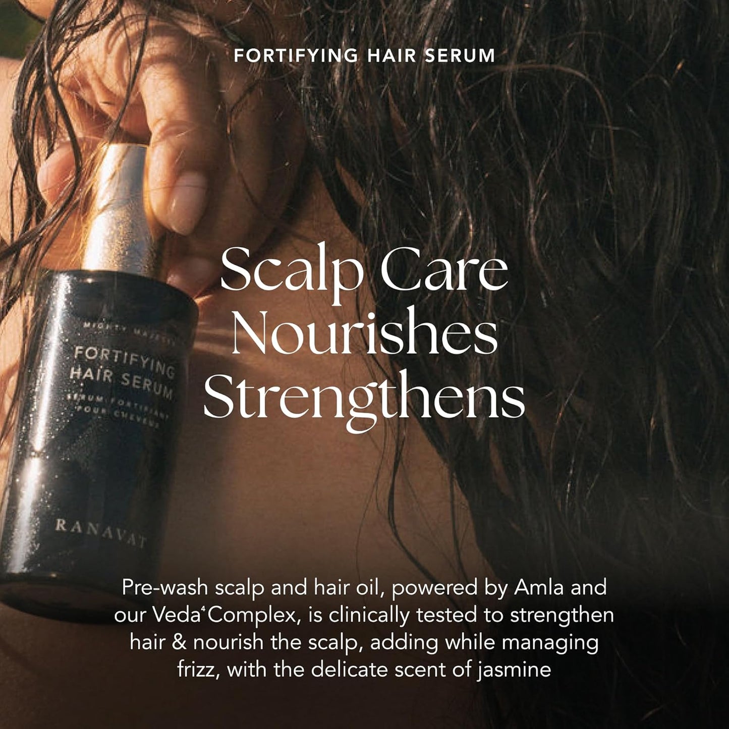 RANAVAT Mighty Majesty - Fortifying Hair Serum - Hair Oil Serum for Scalp Hydration, Frizz Control, & Hair Shine - With Jasmine and Amla Extract (1.7 oz)