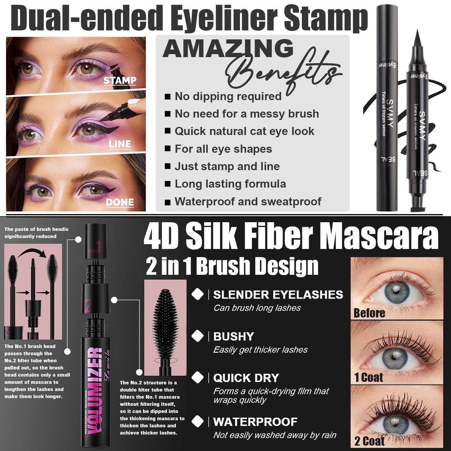 All in One Makeup Kit for Women Full Kit,Travel Make Up Gift Set for Women Teens Girls, Includes Eyeshadow,Foundation,Lipstick,Mascara,Brush,Sponge,Brow Powder & Soap,Eyeliner,Primer,Contour,Bag