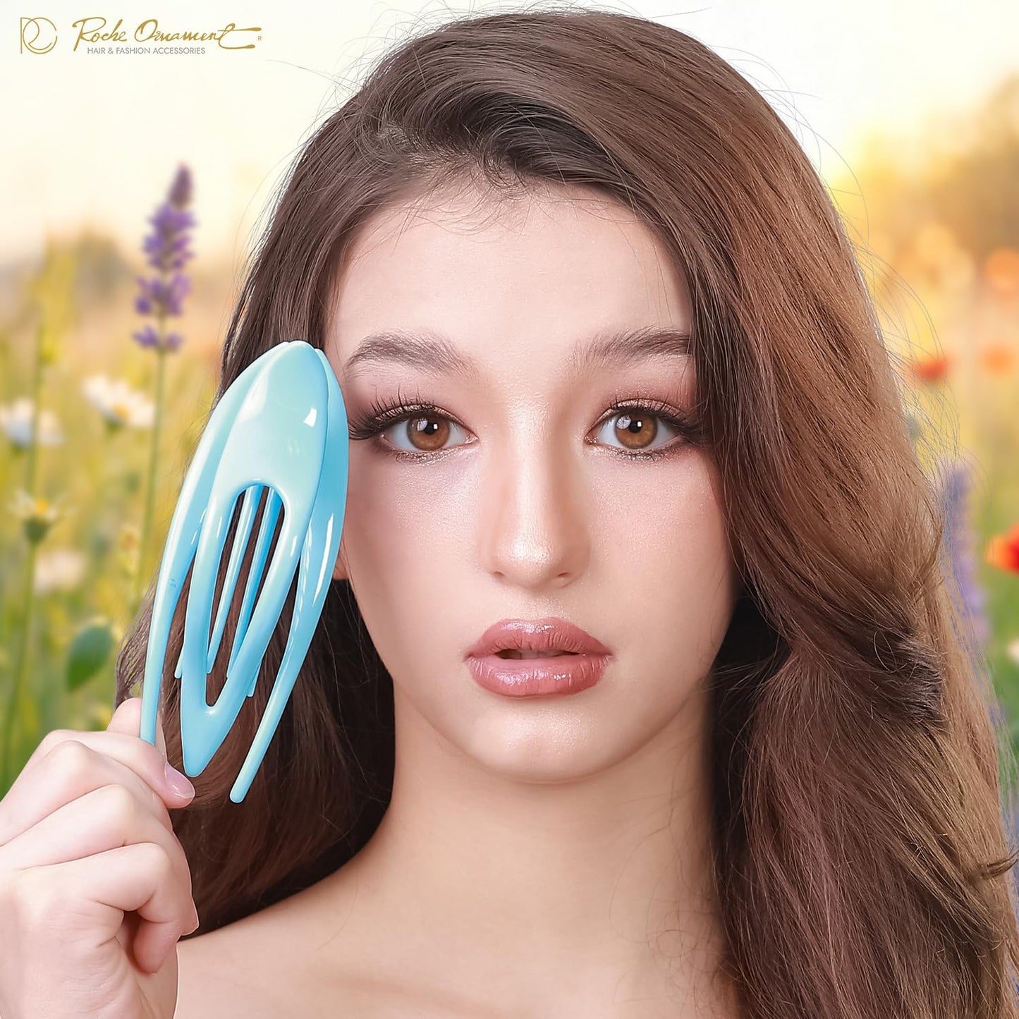 RC ROCHE 6 Pcs Flat Hair Clips Big Claw for Thick Hair French Duckbill Women No Slip Side Slide Curved Alligator Concord Strong Grip Hold Volume Lay Down Clamp, Medium Pastel Multicolor