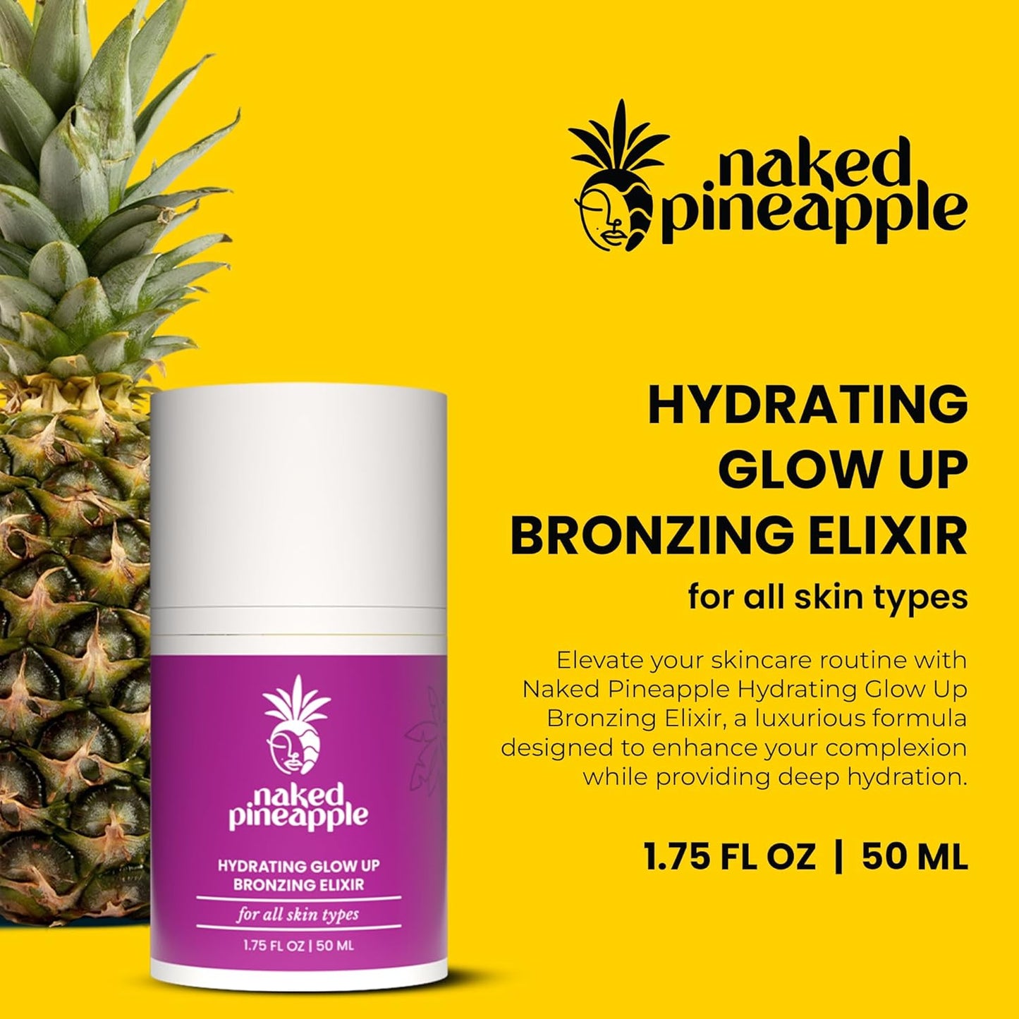 Hydrating Glow Up Bronzing Elixir - Enhances Complexion & Glow, Promotes Smooth Skin, Hydration & Moisture Lock - Makeup Primer, 1oz