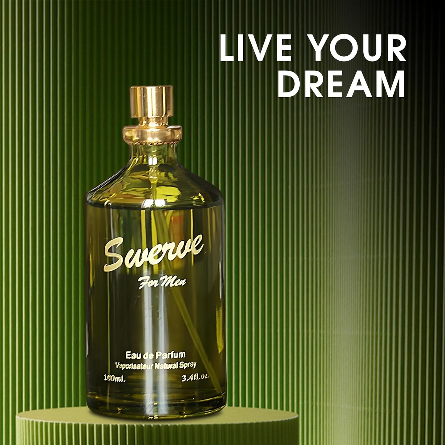 Swerve Sensual Woody Fragrance for Men | Long Lasting Cologne Aromatic Scent, Eau de Parfum Natural Spray - Great Holiday Gift, 3.4 Fl Oz/100 Ml