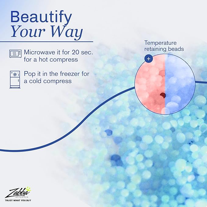 Facial Mask Get Rid of Puffy Eyes Migraine Relief, Sleeping, Travel Therapeutic Hot Cold Compress Pack Gel Beads, Spa Therapy Wrap for Sinus Face Puffiness Headaches Gel Mask