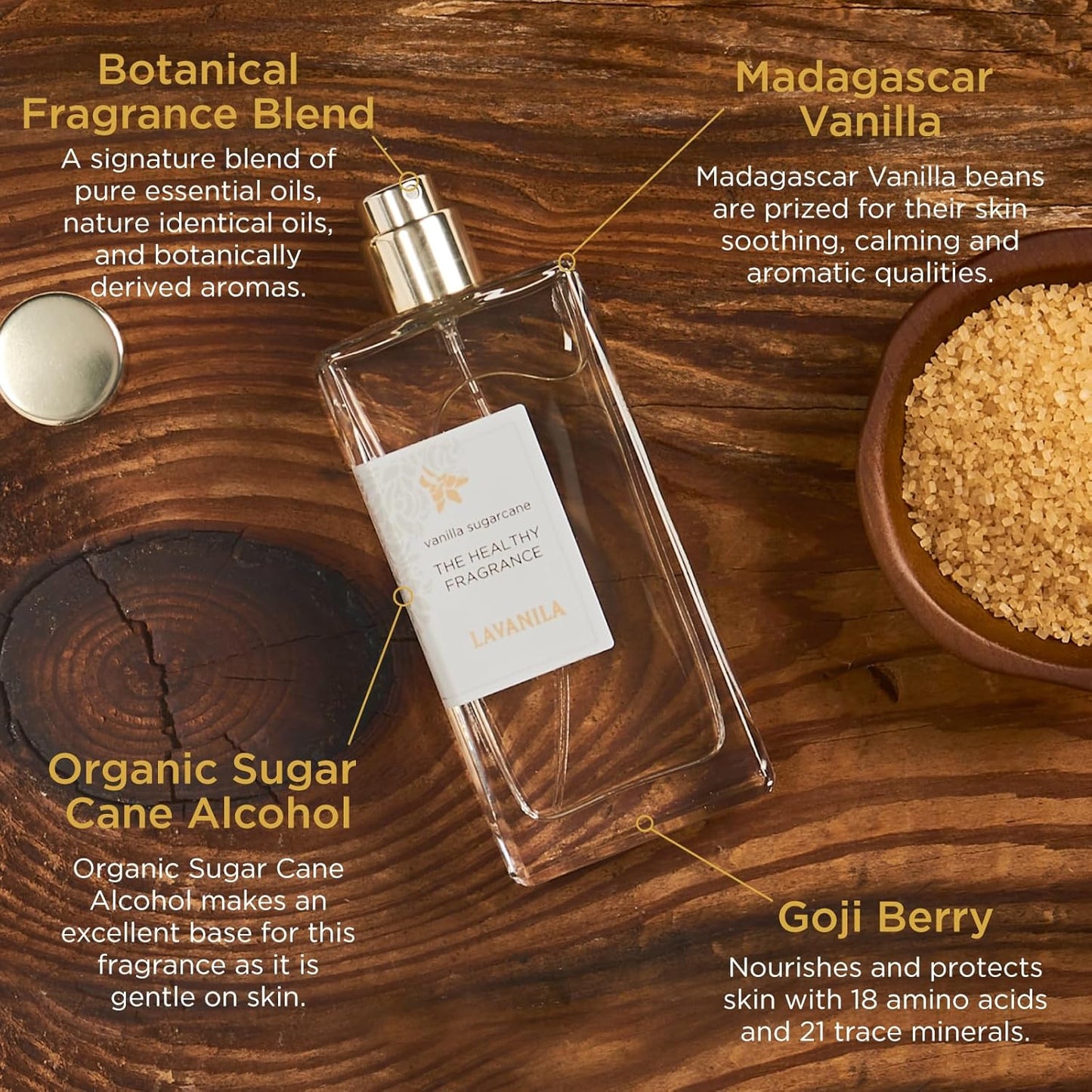 Lavanila Vanilla Sugarcane Perfume for Women, 1.7 Fl Oz - Clean and Natural Eau de Parfum Made In USA