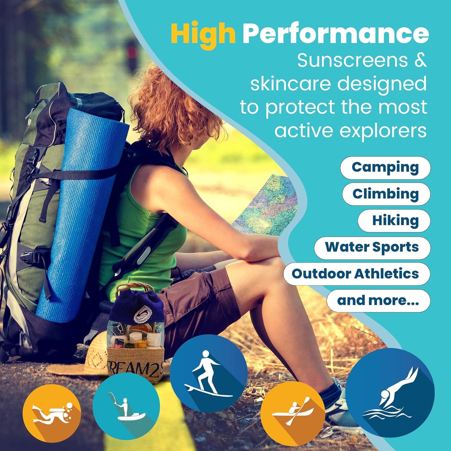 EcoConscious Travel Kit Body & Hair Care Gift Set | Shampoo & Body wash | Conditioner | SPF30, SPF20 and Mineral Sunscreen | SPF 30 Cucumber Mint and Hydrate Cherry Vanilla Lip Balm by Stream2Sea