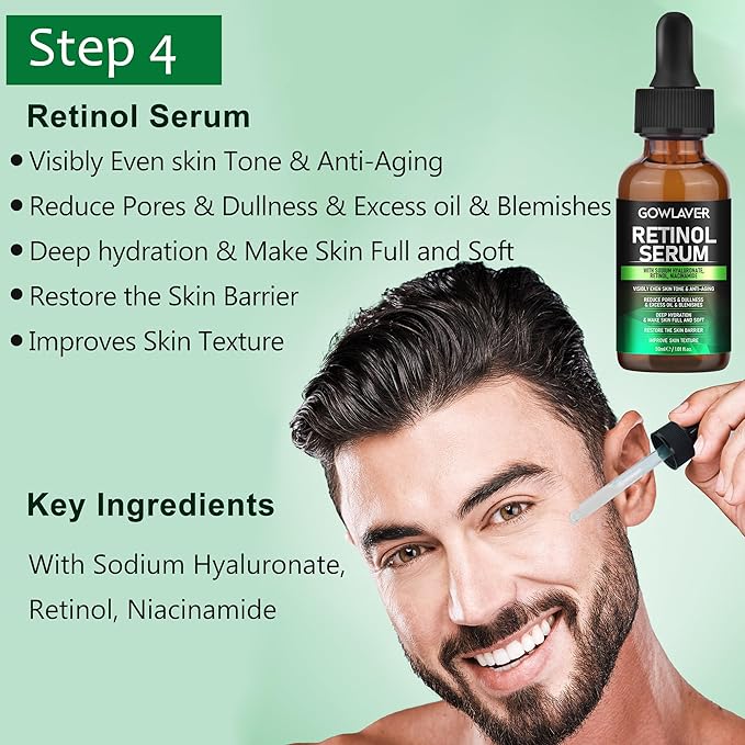 Gifts for Men,Skin Care for Men,Hydrating & Moisturizing Face Care Routine for Mens All Skin Types,Birthday Fathers Gifts Valentines for Him Dad Boyfriend Husband Christmas Stocking Stuffers