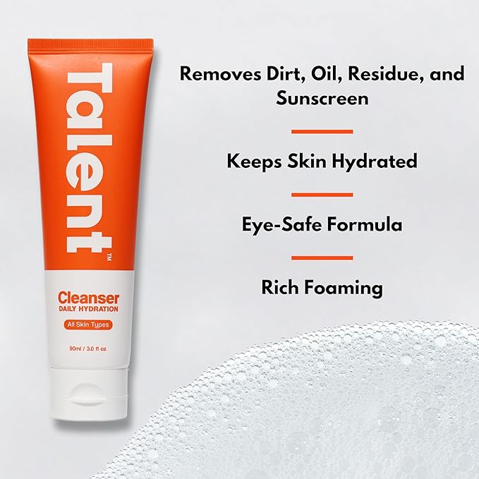 Talent Complete Skincare Set for Men – 90 Day Supply, Korean Skincare, EWG Verified, Fragrance-Free Cleanser, Exfoliator, Serum & Moisturizer, Full Routine Kit