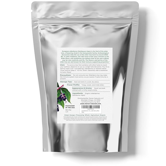 Organic Elderberries 1 lb. (16 oz),
