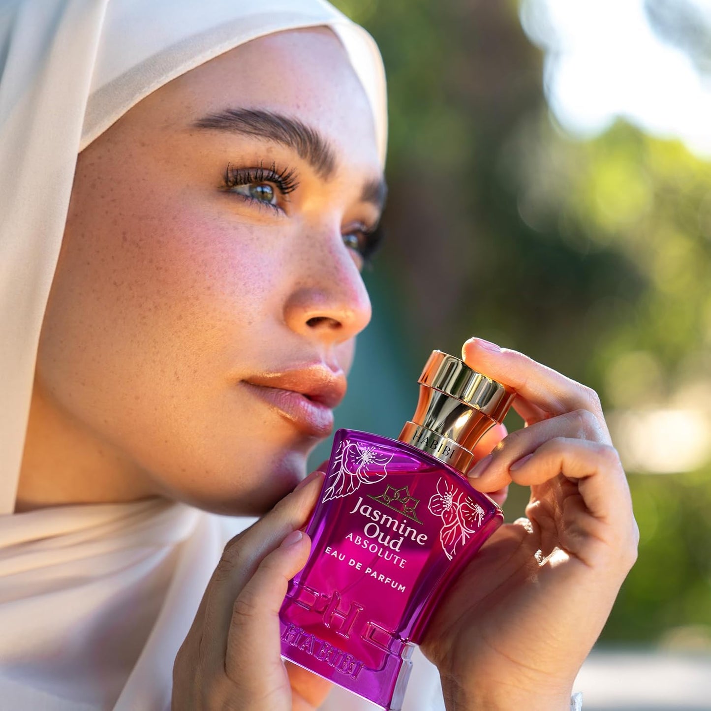 H HABIBI Jasmine Oud Absolute Arabian Perfume for Women - 2.5 oz (75ML) Long Lasting Women's Fragrances, Woody Floral Scent with Leather, Rose & Oud Notes