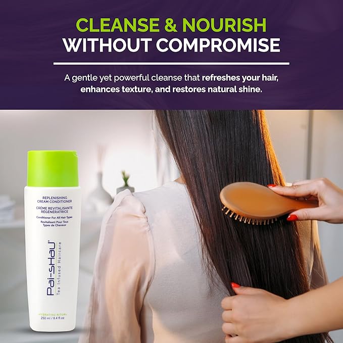 Pai-Shau Replenishing Cleanser and Conditioner Set - Hydrating Shampoo and Conditioner for All Hair Types - 2x250ml