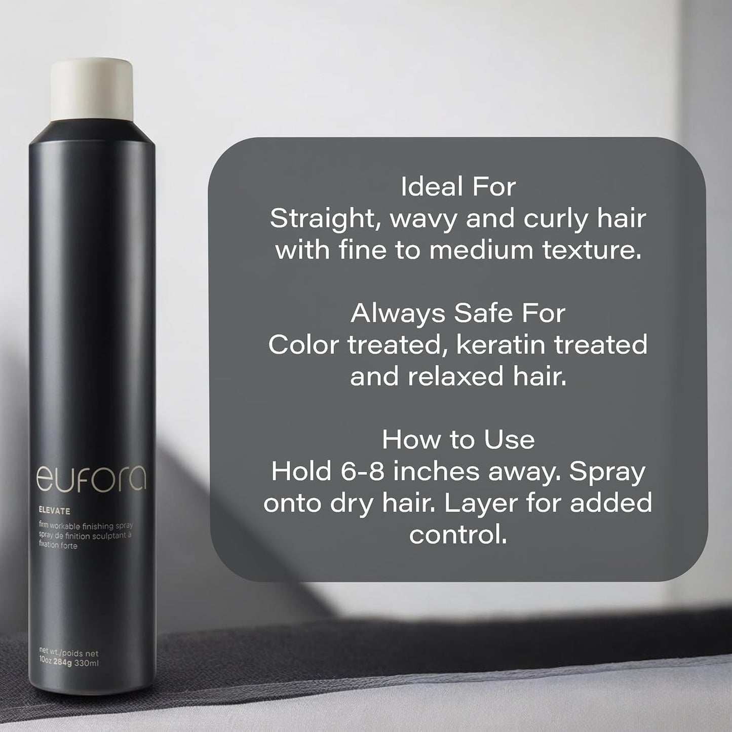 Eufora Elevate Firm Workable Finishing Spray, 10 Oz