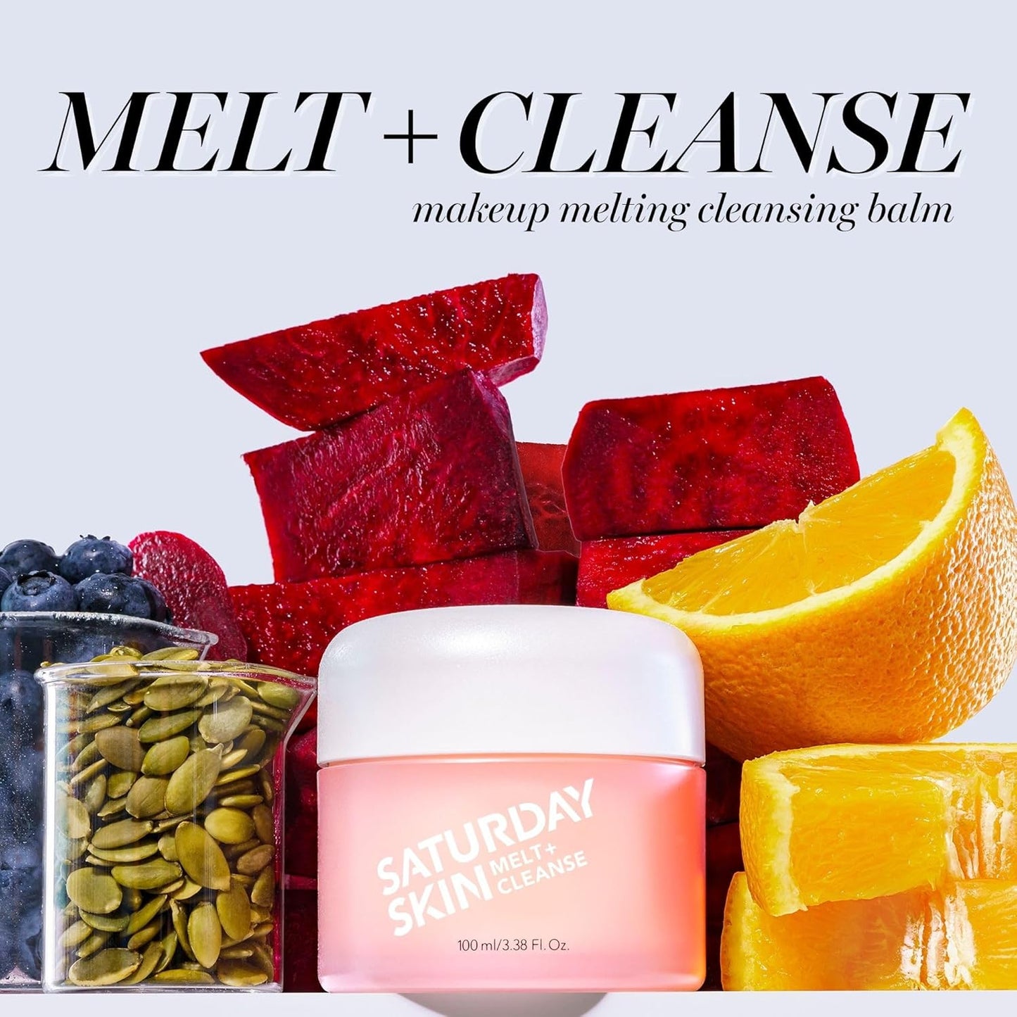 Saturday Skin Melt Cleanse Makeup Remover Balm Daily Cleansing Facial Balm to Oil Double Face Wash Vegan Remove Waterproof Makeup and Mascara