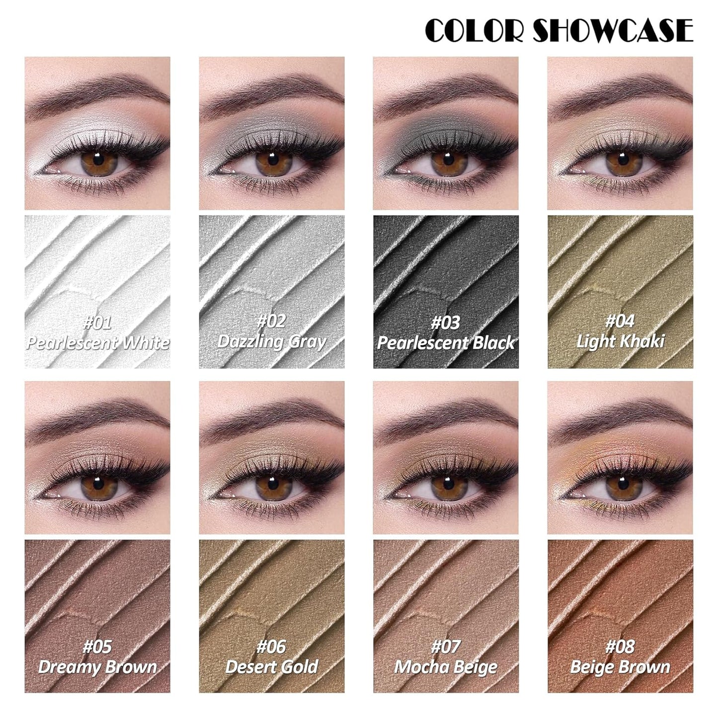 16Pcs Eyeshadow Stick,Matte Glitter Cream Eyeshadow Stick Set,Waterproofing Long Lasting Eye Shadow Sticks,Colorful Highlight Eyeshadow Stick for Eye Makeup,Multi-Use Eyeshadow Pencil