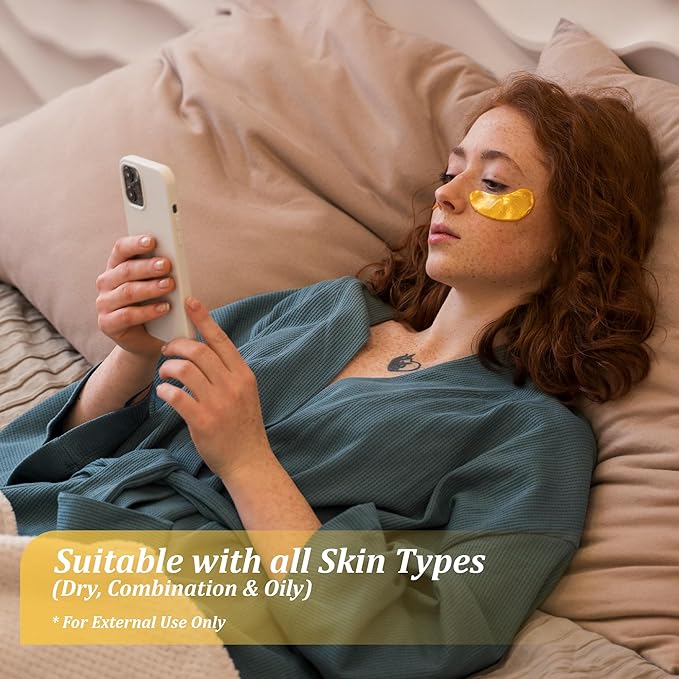 Beauty Golden Under Eye Patches (40 Pairs) - Under Eye Mask for Face Collagen Skin Care Products, Treatment for Dark Circles, Puffy Eyes, Refreshing, Revitalizing, Travel, Wrinkles