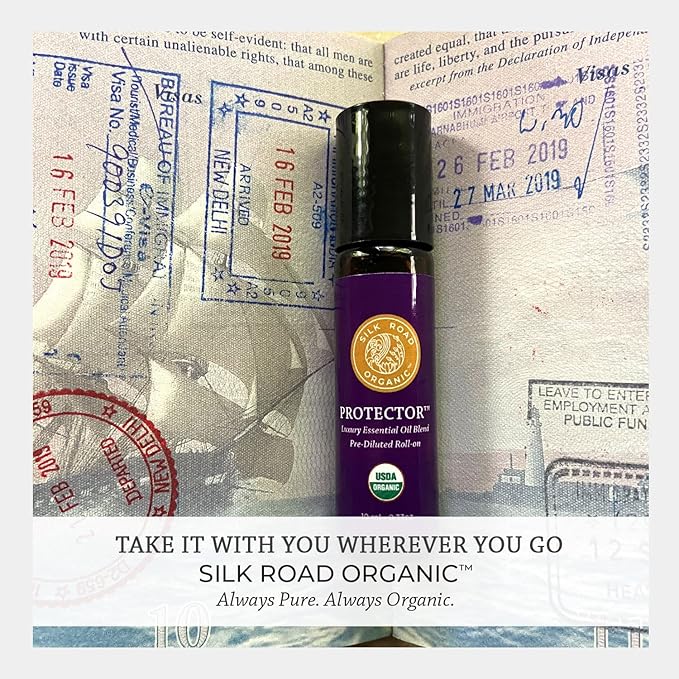 Organic Protector Essential Oil Immunity Blend Roll On, Based on Thieves Oil Legend, 100% Pure USDA Certified Health Shield Aromatherapy - 10 ml Roller by Silk Road Organic