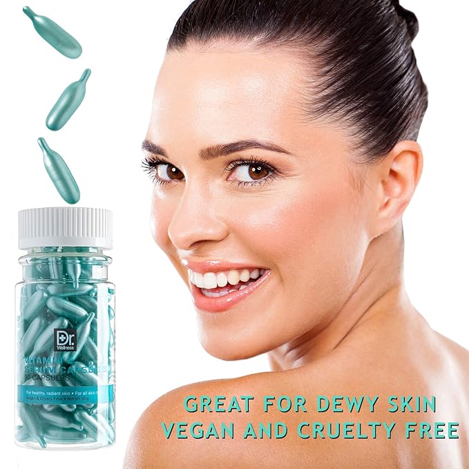 Dr. Wellness Moisturizing, Serum Capsules with Vitamin E, For Glowing, Radiant Skin, 90 Capsules