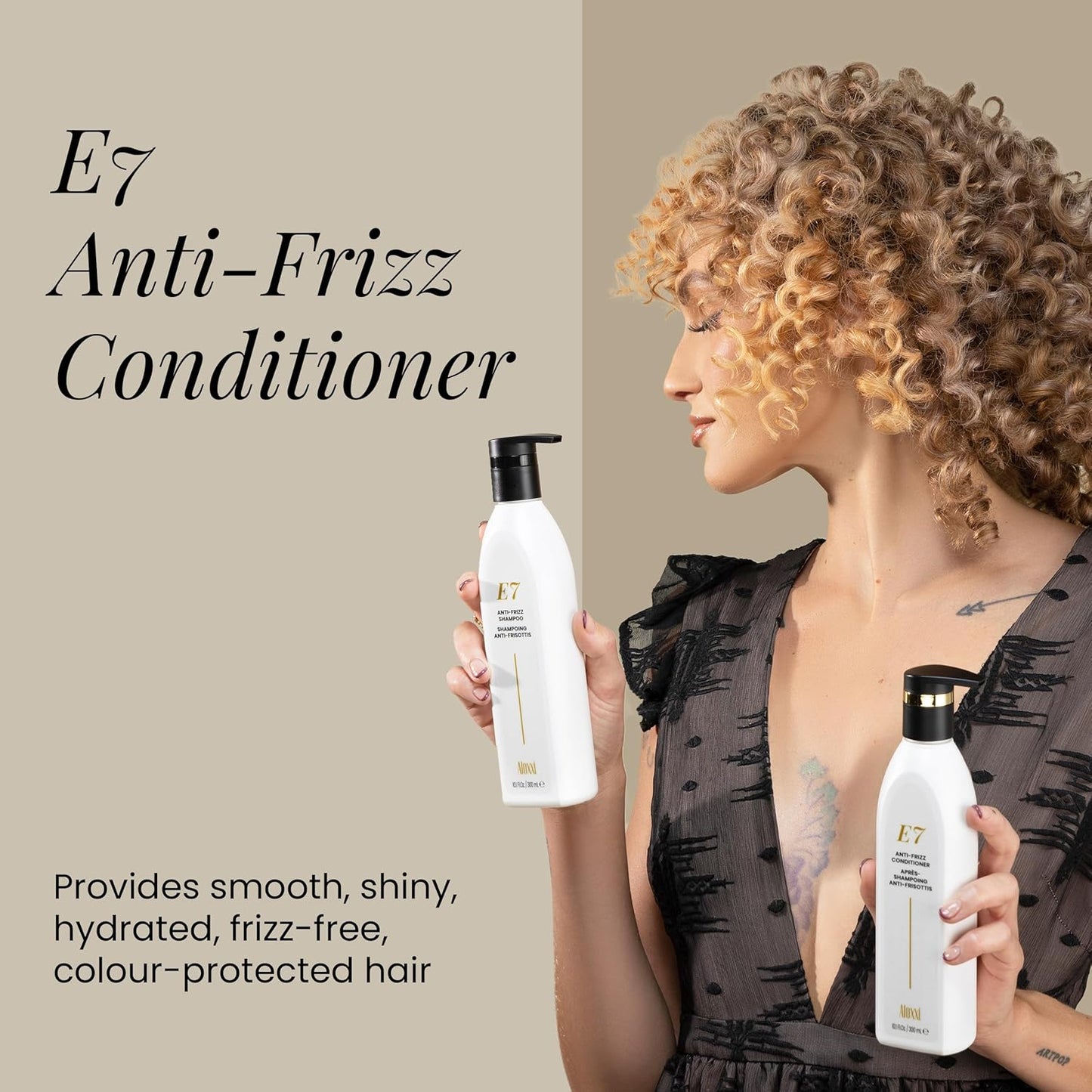 ALOXXI E7 Anti-Frizz Conditioner for Dry Damaged & Color-Treated Hair Moisturizing & Strengthening with 7 Essential Oils & 10 Antioxidants, 10.1 Fl Oz