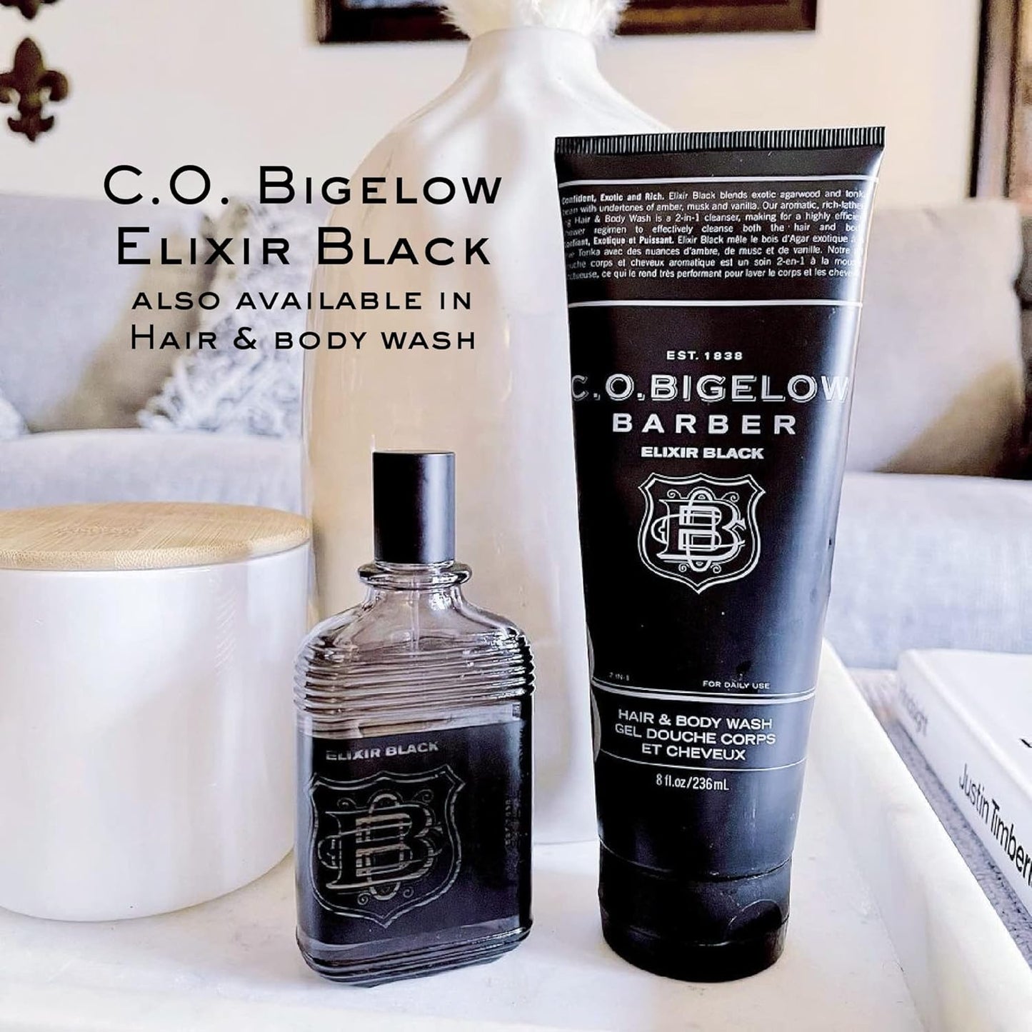C.O. Bigelow Elixir Black Cologne for Men, Musk & Vanilla Fragrance, Long Lasting Men's Cologne, Elixir Perfume for Men, 2.5 Fl Oz
