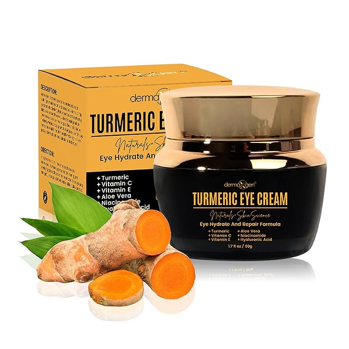 Hydrating Eye Cream & Peptide Serum Set – Turmeric + Vitamin C Eye Cream & Peptide Complex Face Serum with Hyaluronic Acid, Aloe Vera & Vitamins C+E – Nourishing Skincare Duo for a Refreshed Look