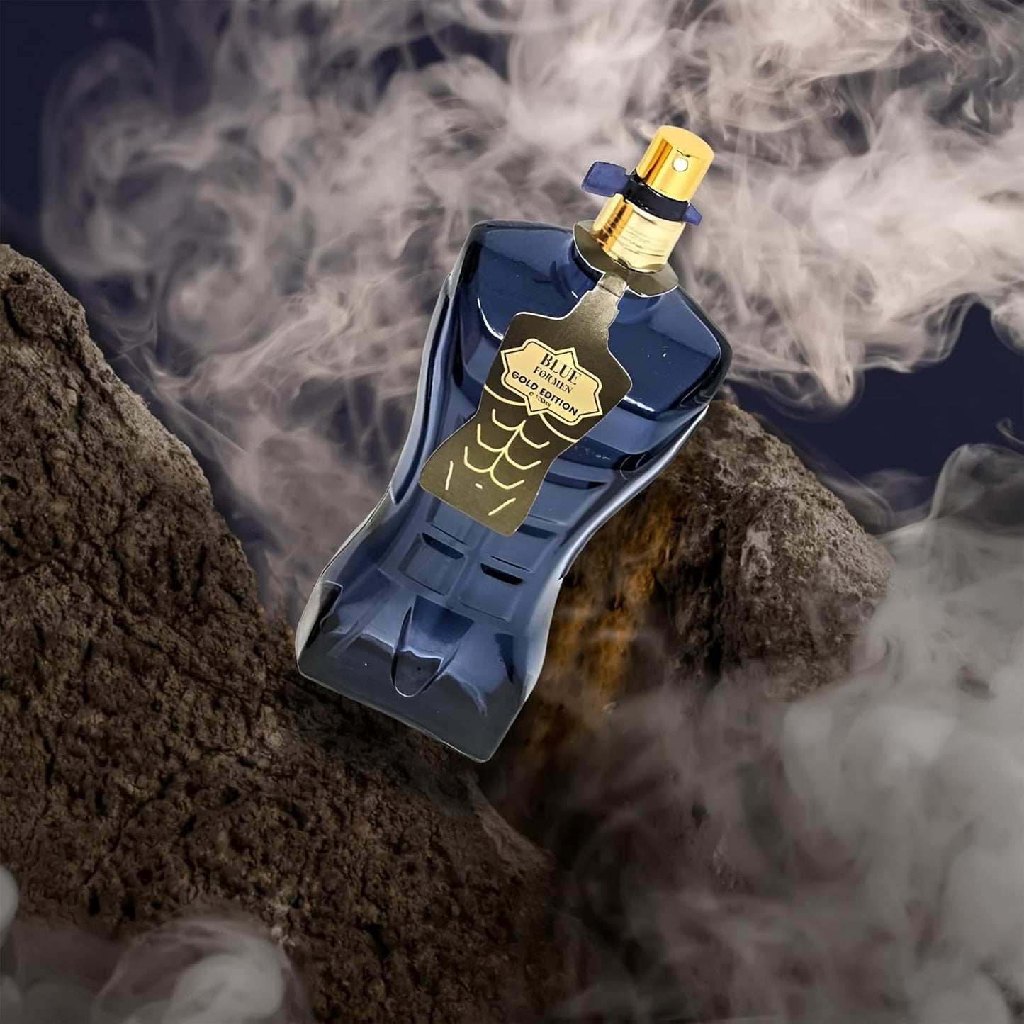 Blue For Men Gold Sensual Woody Fragrance for Men | Long Lasting Cologne Aromatic Scent, Eau de Parfum Natural Spray - Great Holiday Gift, 3.4 Fl Oz/100 Ml