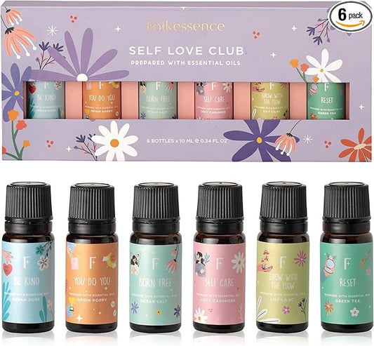 Folkulture Essential Oils for Diffuser | Essential Oils Set of 6 Fragrances | Diffuser Oil Scents for Home | Oils Diffuser Essential Oil | Fragrance Oils for Diffusers - Green Tea, Ocean Salt