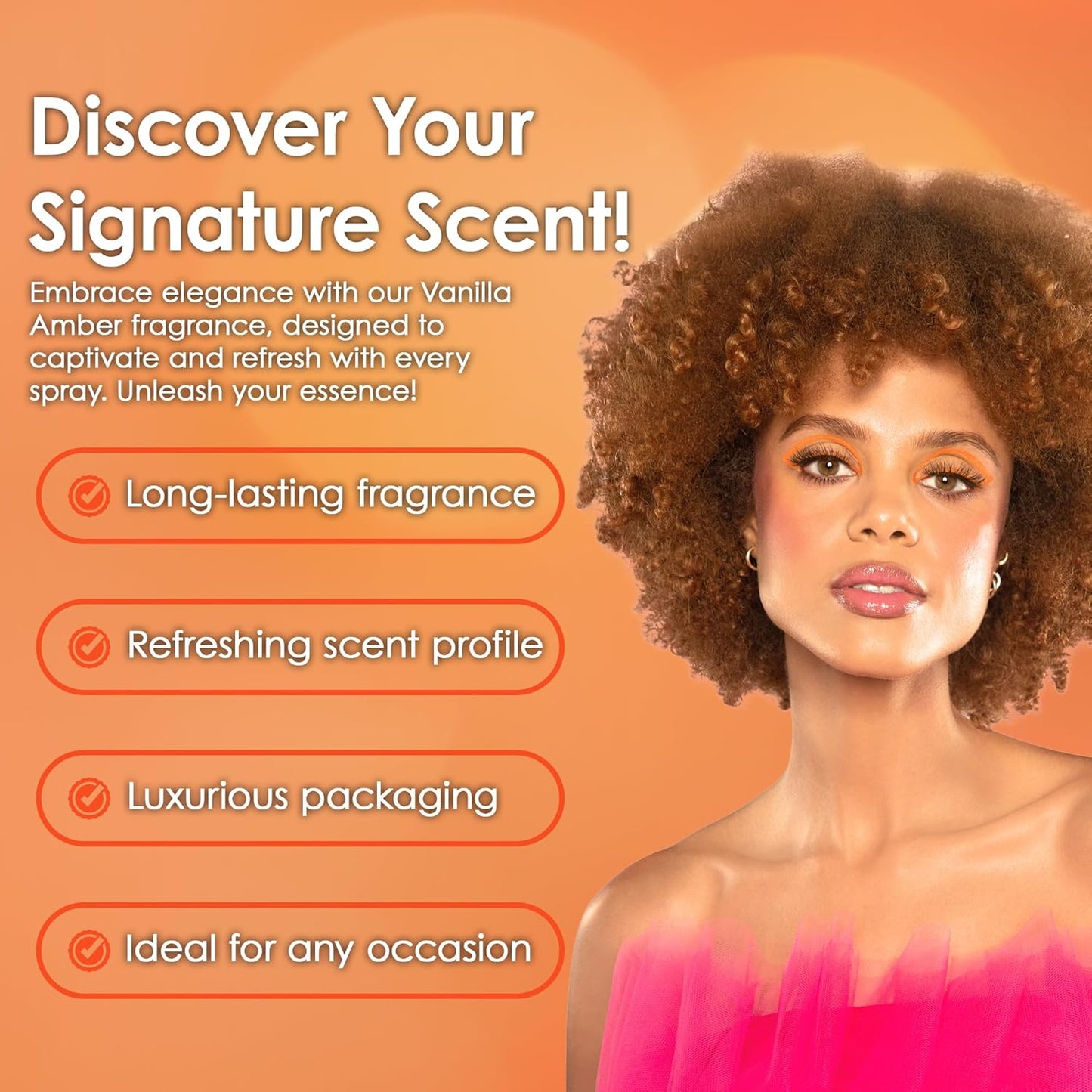 CANDIE'S Vanilla Amber Fragrance Mist - Sweet, Long-Lasting Perfume for Women, Luxurious All-Day Freshness, Ideal Body Cologne for Ladies, Feminine Scent, Lasts All Day, Must-Have Fragrance, 8.4 fl oz