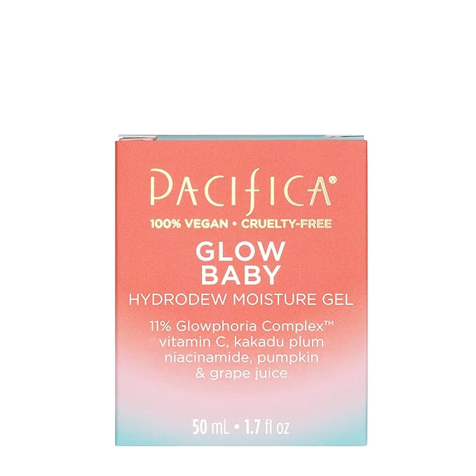 Pacifica Glow Baby Hydrodew Gel Moisturizer – Vitamin C & Niacinamide Dewy Face Gel for Glowing Skin, Lightweight Oil-Free Daily Moisturizer for Brightening & Hydration, Vegan & Clean Beauty Formula