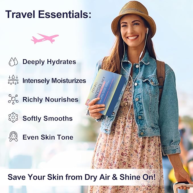 Hydrating Skin Care Set Kit,Travel Friendly Skincare Teens Kids Women Facial Skin Care Routine Kit Products,Gentle Skin Care Set Gift for Teens Girls Teenage Women Travel Size Toiletries Essentials