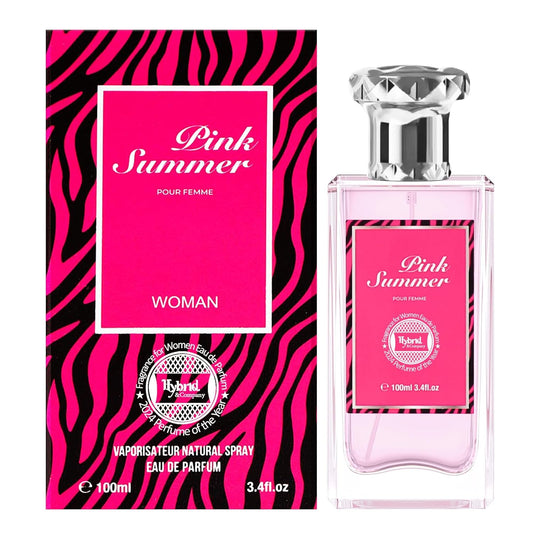 Hybrid & Company Women Pink Summer Pour Femme Eau De Parfum Vaporisateur Natural Spray 3.4 Fl Oz