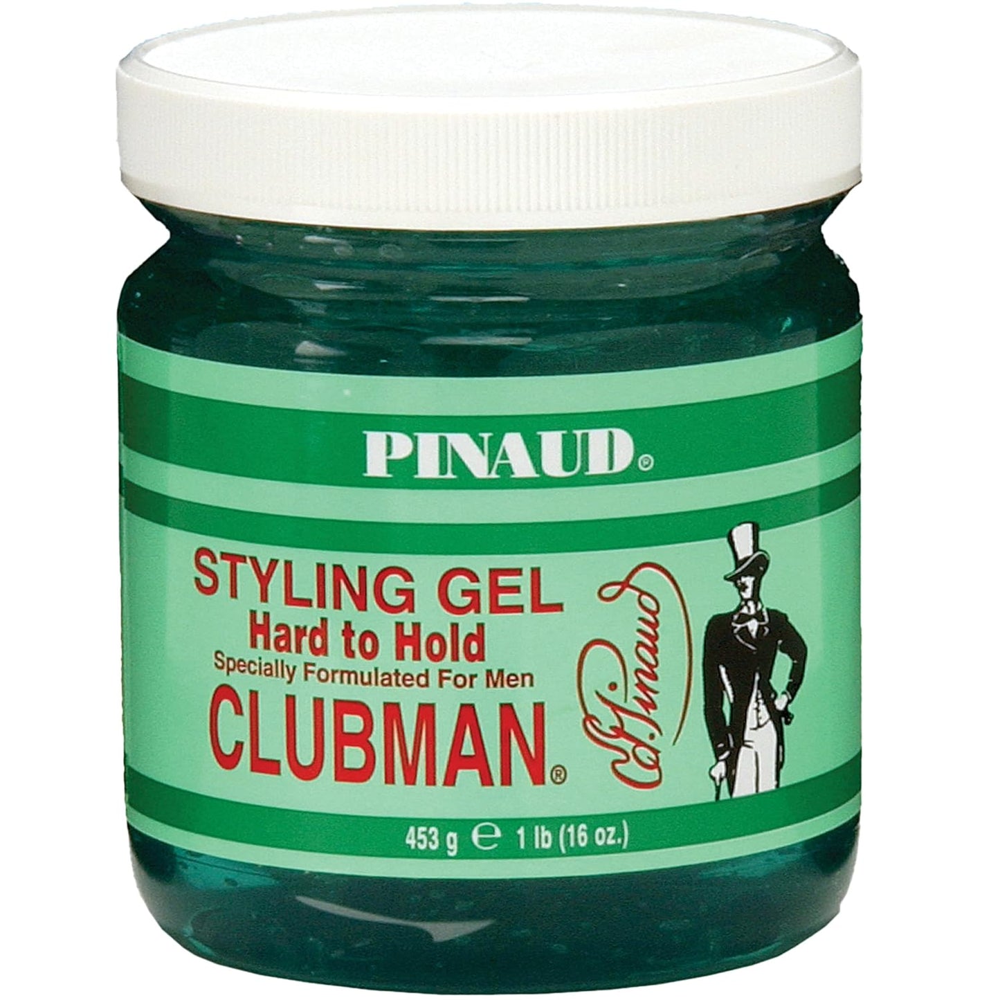 Clubman Pinaud Hair Styling Gel - Hard to Hold & High Shine Hair Gel for Men, Alcohol-Free Formula, Men's Grooming, 16 oz