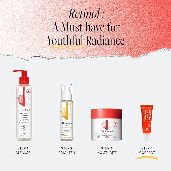 Derma E Anti-Wrinkle Eye Treatment – Anti-Aging Cream with Retinol, Grape Seed Extract and Reishi Mushroom – Hydrating Serum for Under Eye and Eyelids, 1/2 oz