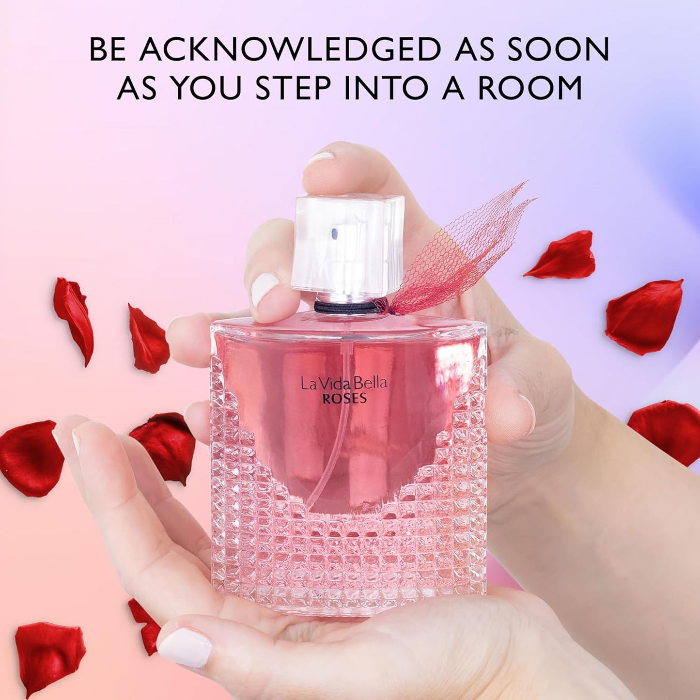 La Vida Bella Roses for Women Eau De Parfum - Floral Amber Fragrance that Combines Top Notes of Raspberry, Pink Pepper & Bergamot - Sugary Rush & Citrusy - Spicy & Rich Aromatic Scent 100ml Bottle