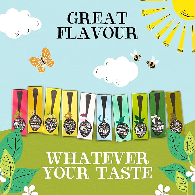 Clipper Tea, Orange & Turmeric, Organic Tea with Licorice Root, Orange Peel and Hibiscus, Plant Based Herbal Tea, Caffeine Free British Tea, 6 Pack, 120 Unbleached Tea Bags