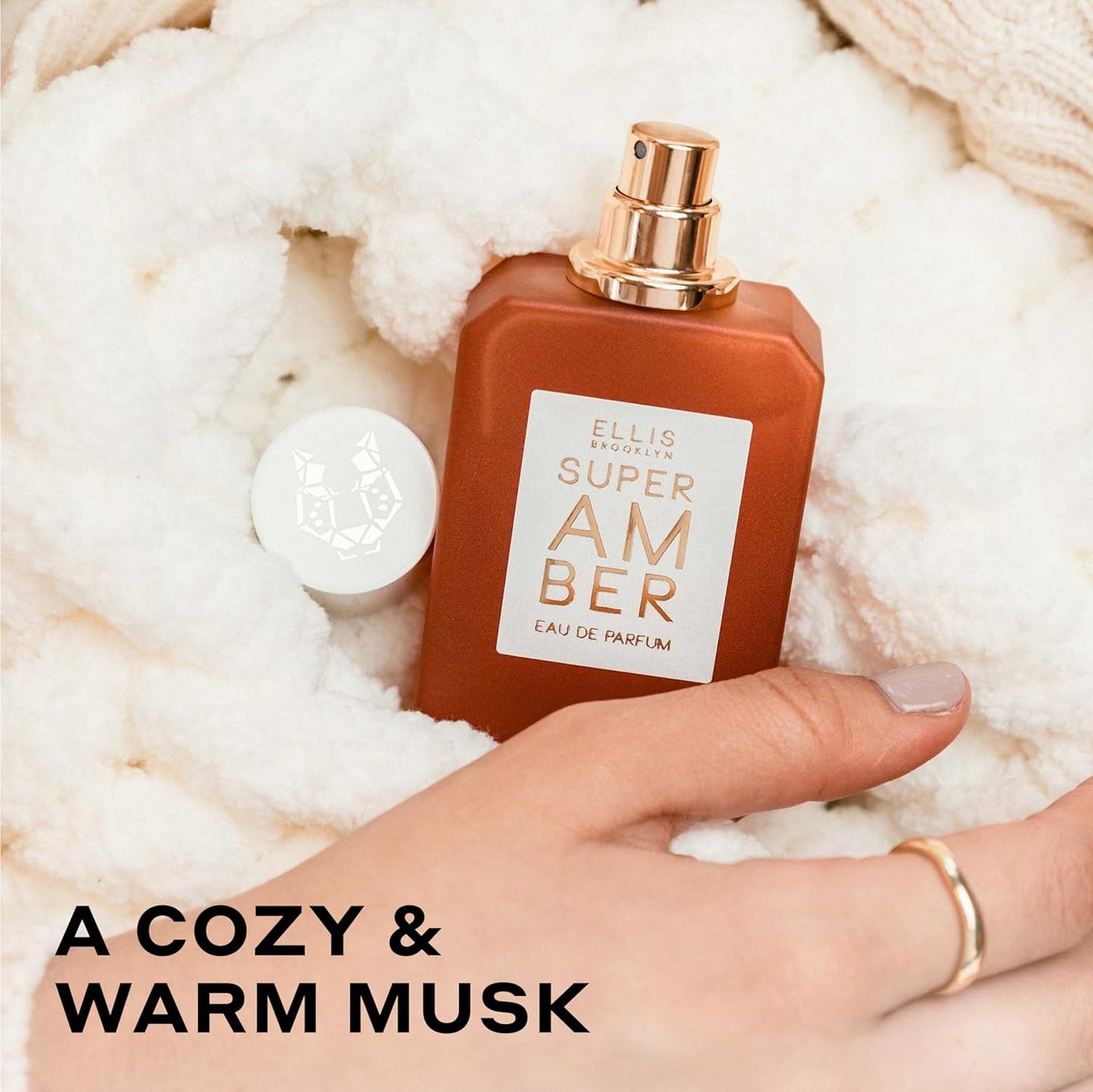 Ellis Brooklyn SUPER AMBER Eau de Parfum, Warm Amber Perfume for Women, Gourmand, Vegan & Allergen-Free Fragrance with Vanilla Orchid, Cedarwood & Musk, Made in the USA, 50ml / 1.7oz