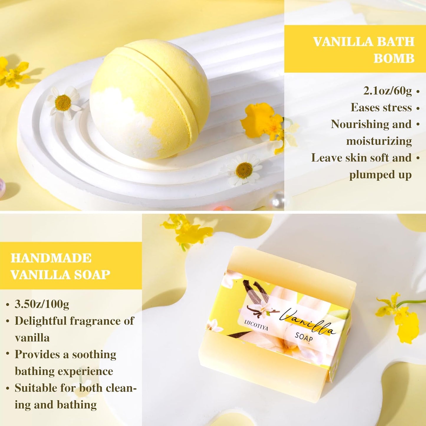 Gifts for Women, Birthday Gifts for Women, Bath and Body Gifts Set, Vanilla Spa Gift for Self Care,Thank you Relaxing Bath Sets for Mom, Girlfriend, Sister, Female Friends, Coworker