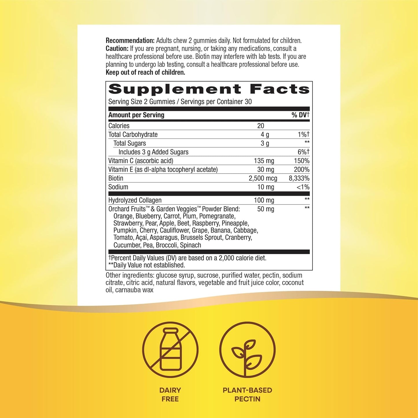 Nature's Way Alive! Hair Skin & Nails Biotin and Collagen Gummies, Advanced Beauty Formula*, Strawberry Flavor, 60 Count