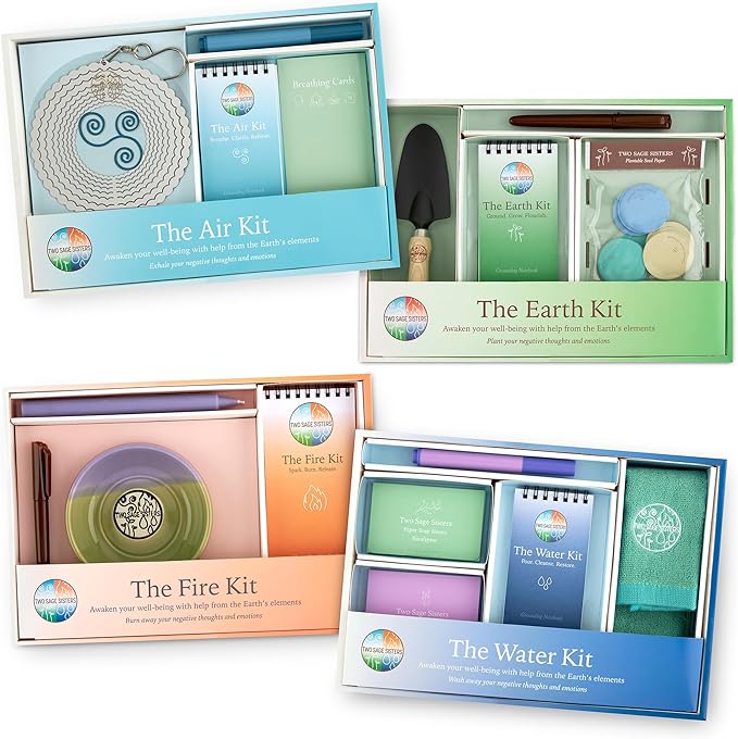 Element Kit Bundle - Self-Care Package for Women and Men – Kickstart The Year with Wellness – Use The Elements to Practice Mindfullness - by Two Sage Sisters
