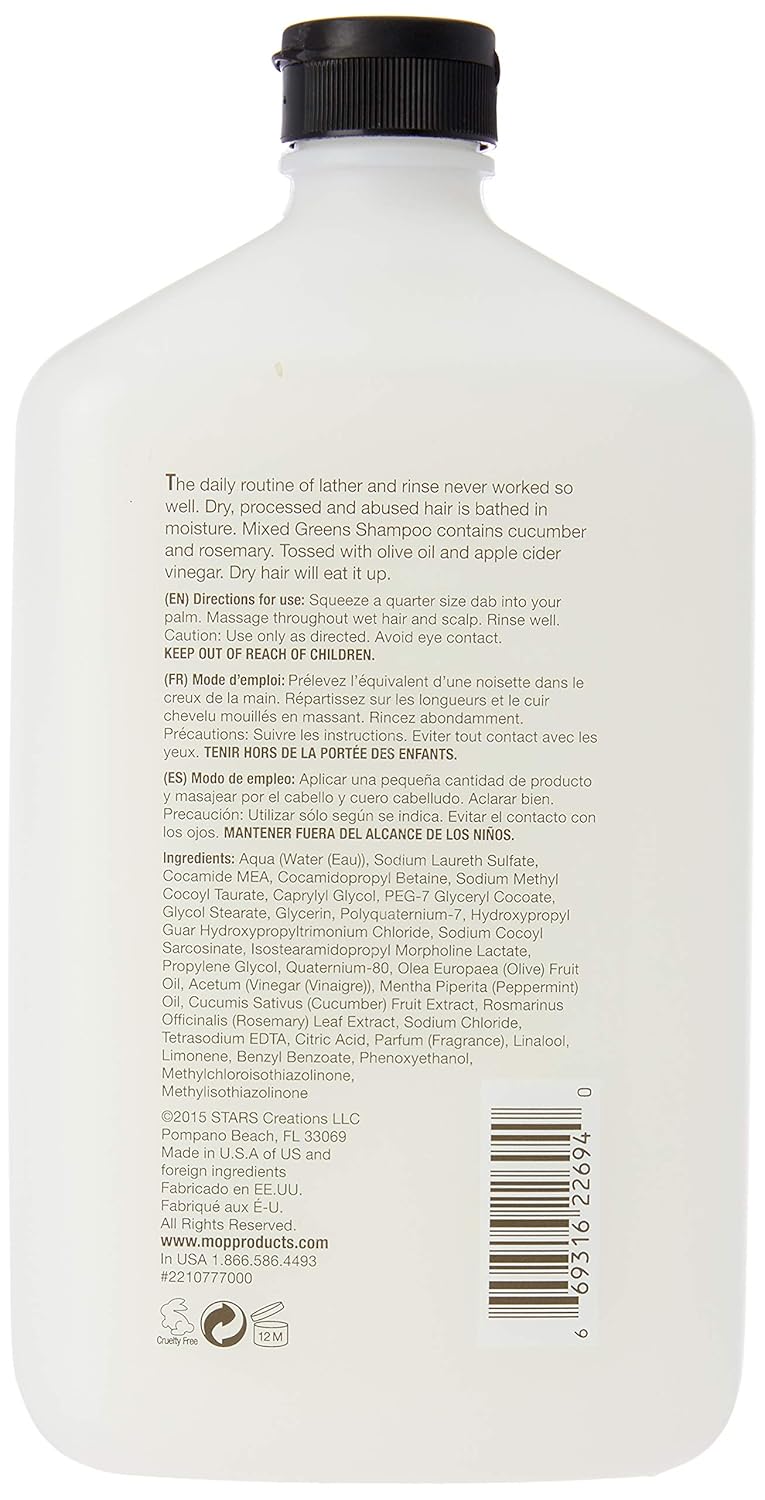 MOP Mixed Greens Moisture Shampoo, Fresh, 33.8 fl. Oz (Pack of 1)