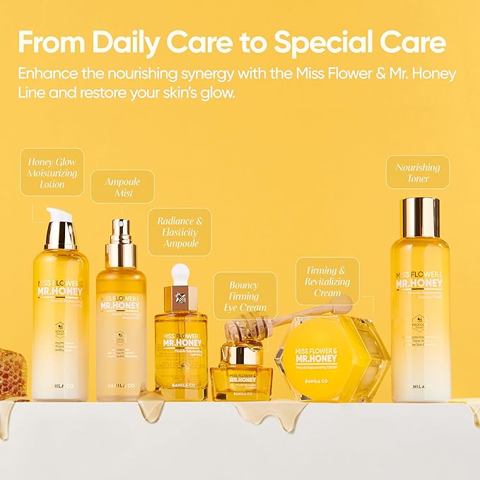 BANILA CO Miss Flower & Mr Honey Propolis Rejuvenating Ampoule | Nourishing Serum with Propolis Extract & Royal Jelly | Hydrating Korean Skincare Essence for Youthful Radiance (50ml / 1.01 fl oz)