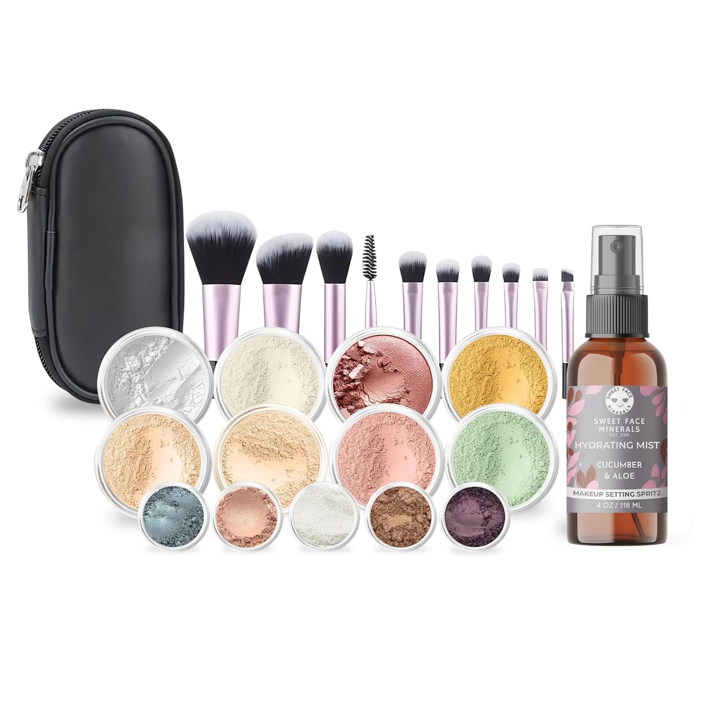 ULTIMATE KIT (FAIR 1) Full Size Mineral Makeup Set Matte Foundation Kit Bare Face Sheer Powder Cover
