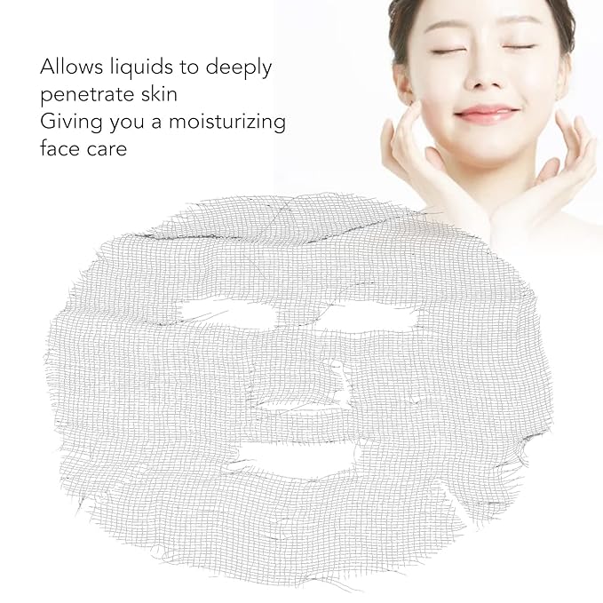Yosoo Gauze Masks Facials, 50PCS Gauze Facial Mask Strong Permeability Mask Water Absorption Disposable DIY Face Mask Sheets DIY Cosmetic Face Spa Skin Care Skin Fiber Paper Facial Paper Sheet