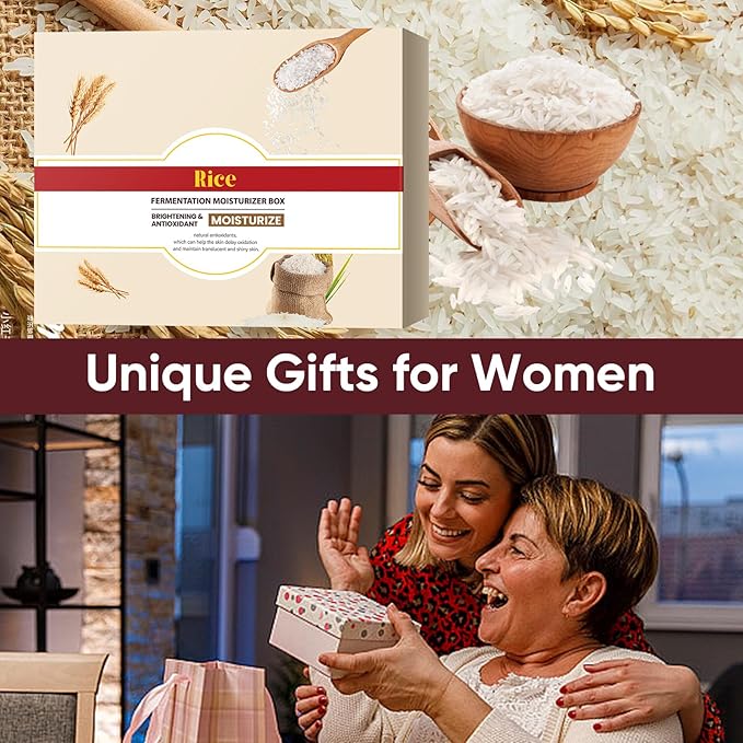 Rice Water Skin Care Set for Women & Men & Teens & Girls, Facial Kit with Cleanser 3.53oz, Toner 4.06oz, Serum 1.01oz, Lotion 3.38oz, Cream 1.76oz, Teenage Rice Moisturizing Travel Skincare Gift Set