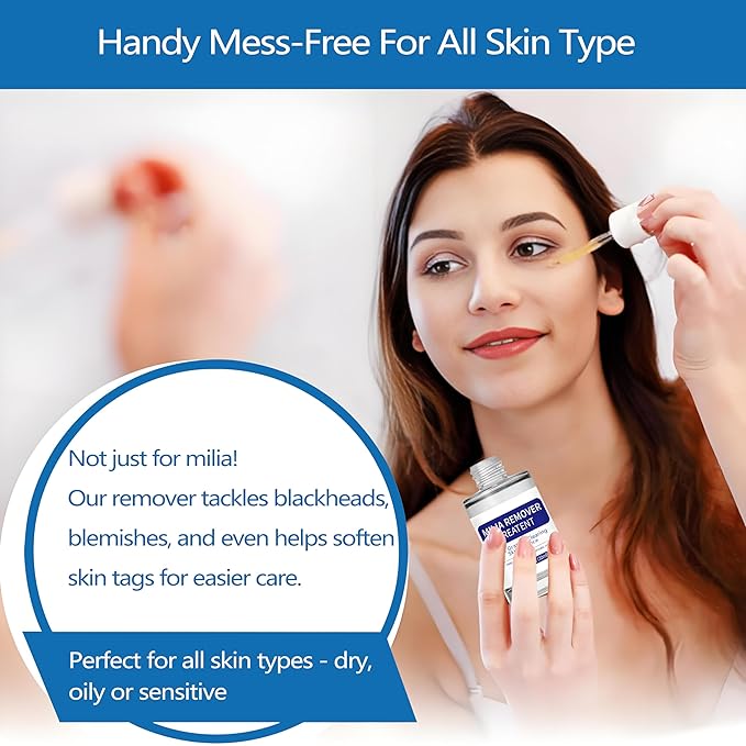 Milia Remover Treatment Serum, Milia Remover for Eyes & Face，Deep Clear to Get Glow Skin 0.85 oz