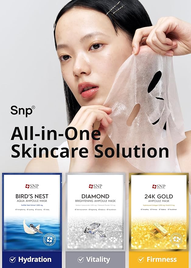 SNP [K Beauty Bird's Nest Aqua Eye Patch & Variety Ampoule Sheet Mask Set