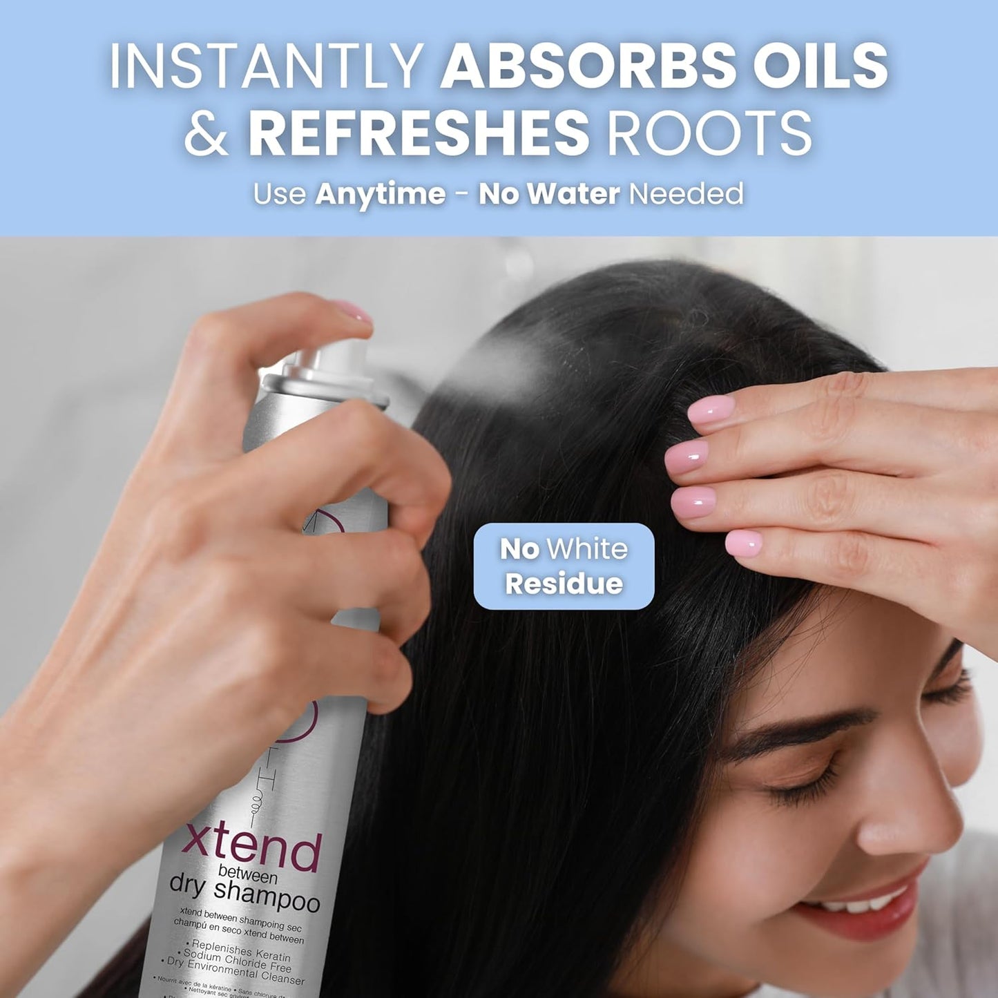 SIMPLY SMOOTH Xtend Between Dry Shampoo | Refresh, Revitalize & Absorb Oil In-Between Washes | Rid Hair Of Impurities & Cleanse For A Quick Perk Up | No White Residue | Talc & Benzene Free | 10 Oz.