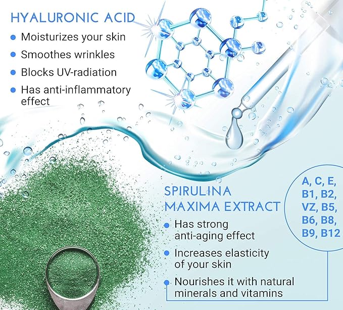 Calés Anti-Aging and Moisturizing Face Mask Set - Hydrating Face Masks for Women - 100% Cotton Face Mask Sheets for Skin Brightening and Nourishing - Hyaluronic Acid Sheet Masks (5 Pack)