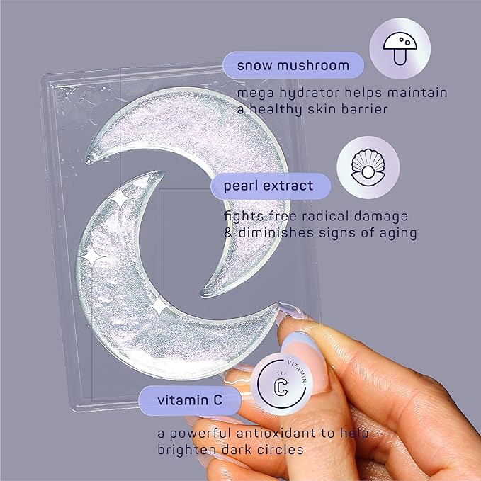 SpaLife Beauty Stargazing Radiating Under Eye Masks – Hydrogel Eye Patches for Dark Circles, Puffy Undereyes, & Discoloration with Vitamin C & Snow Mushroom – 2-in-1 Skincare Treatment – 24 Pairs