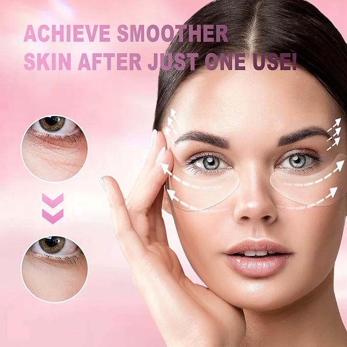 Akissos Under Eye Patches 6 PCS Silicone Reusable Eye Patches for Wrinkle, Puffiness Eyes, Dark Circles - Overnight Skin Facial Moisturizing Treatment for All Skin - Hypoallergenic Smile Line Pads