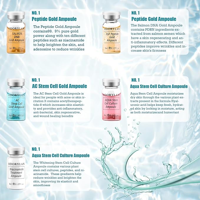 BB Facial Glow Starter Kit Hydration Serum Skincare Mix 0.27 oz Hydration Ampulle und Essence Foundation 10 vialsFacial Serum Skin Therapy Kit