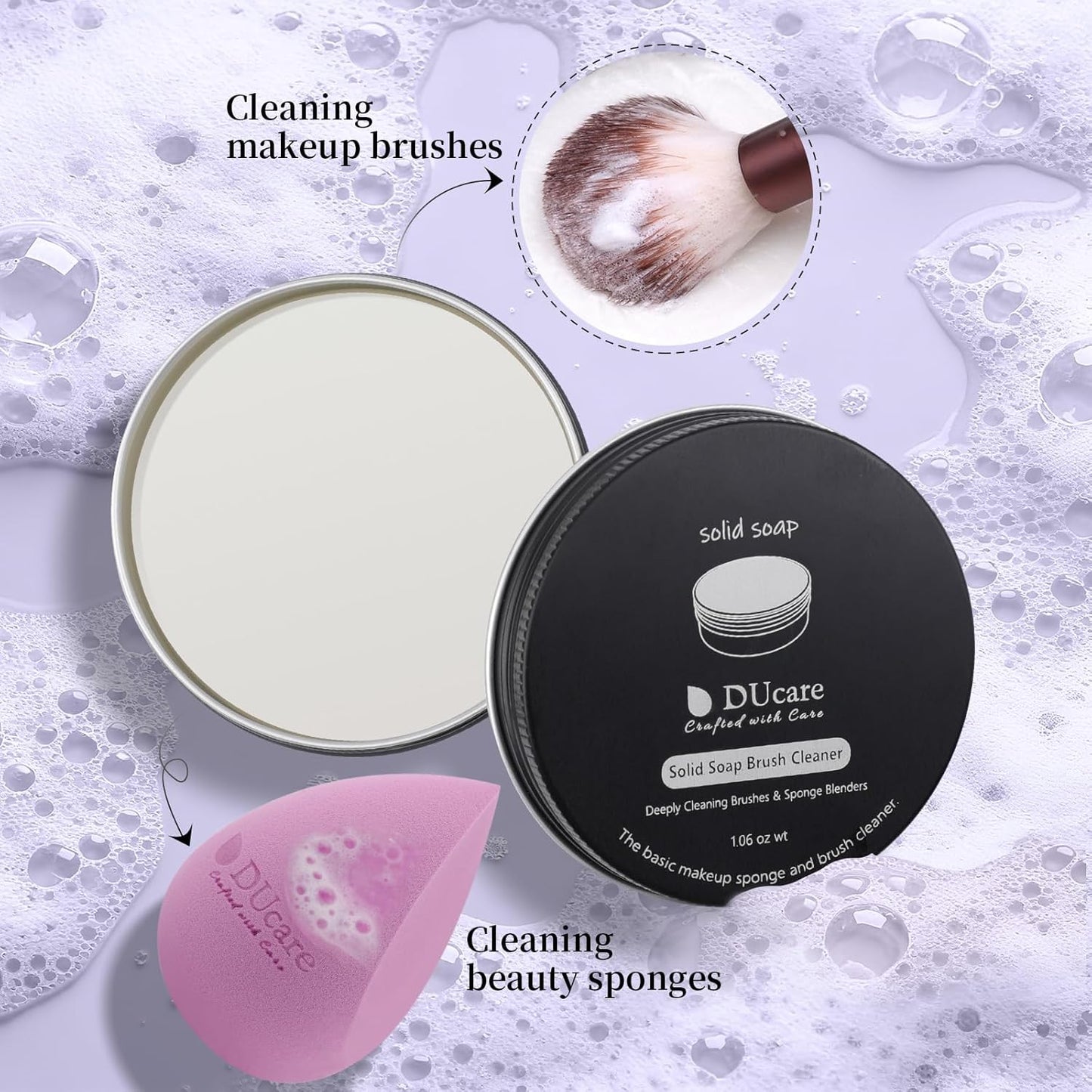 DUcare Makeup Brush Cleaner Shampoo Soap Solid Brush Cleaning Mat Removes Cosmetic Color Brush Cleaner Pad for Cleaning Makeup Sponges Brushes