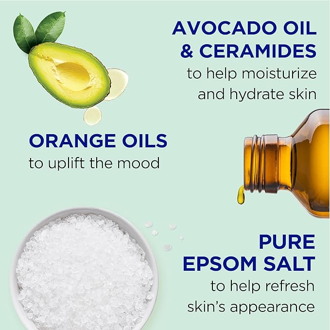 Dr Teal's Pure Epsom Magnesium Salt Soak, Glow & Hydrate with Ceramides & Avocado Essential Oils, 3 lbs